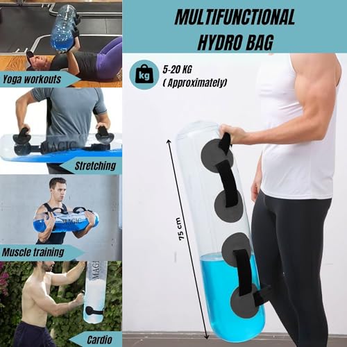 Sac de Poids d'Entraînement. Sac d'Eau de Fitness. Sac d'Eau de Remise en Forme 5-20 Kg. Sac à Eau de Poids Réglable et Portable, pour l'Entraînement Physique, Équilibre, Force, Poids, Yoga, etc. – Image 3