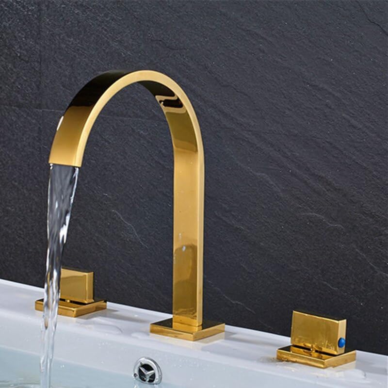 Robinet de baignoire double poignée anti fuite en laiton pour eau chaude froide