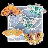 Butterfly Silicone Molds for Epoxy Resin - Moon Phase Wall Decor and Keychain Jewelry Making - 5 Styles Animal Molds for Home Decor