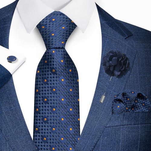 Image of joy alice 70 Colors Ties Set Men Mixed Color Necktie Handkerchief Cufflinks Brooch 3.15 Formal
