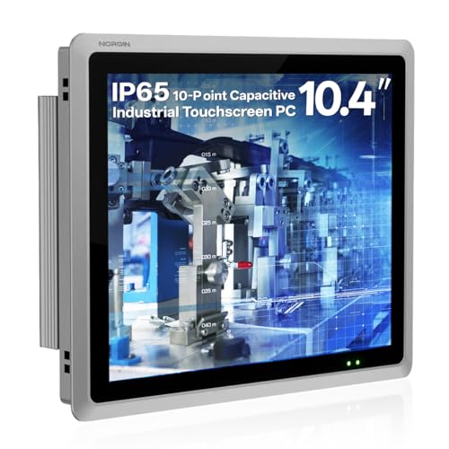 Image of 10.4 inch Industrial Touchscreen Panel PC, All-in-One Embedded Computer | IP65 10 Point Capacitive Touch Screen,1024x768 HD Monitor,Windows 10 Pro,for Factory,Kiosk (J6412,No RAM&Storage&System)