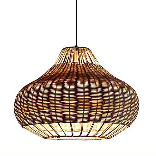 LBSWYH Rattan Handgemachte gewebte Pendelleuchte Bambuslaterne...