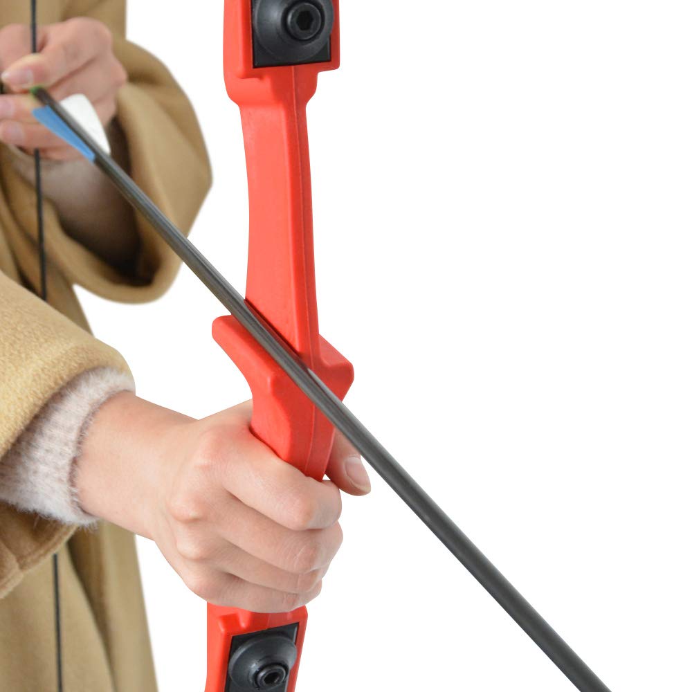 Arco Ricurvo e frecce Set 30lbs 35lbs 40lbs Arco Dritto con frecce in Fibra di Vetro Arco da Caccia con L'Arco a Arco Lungo per destrimani e Mancini