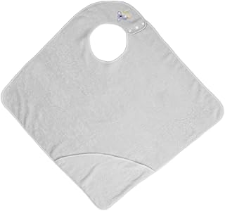 Baby Hooded Towel Handsfree Newborn Apron Towel Cotton Bath for Infant Toddlers 90x90cm Grey