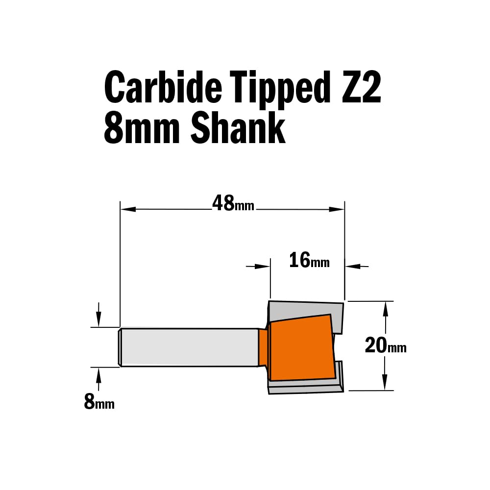 CMT ORANGE TOOLS 901.200.11 - LANGLOCH NUTFRÄSER HM S=8 D=20X16