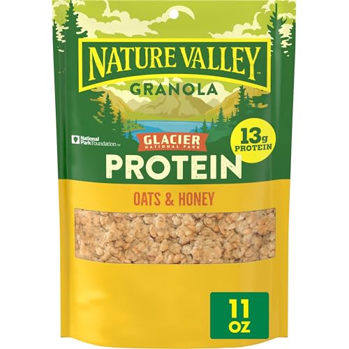 Nature Valley Protein Granola, Oats and Honey Granola, Resealable Snack Pouch, 11 oz