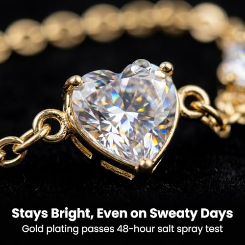 JZZ 2 Pcs Adjustable Tennis Bracelets for Women,14K Gold Plated Cubic Zirconia Stackable Dainty Bracelets Jewelry Gift - image 5
