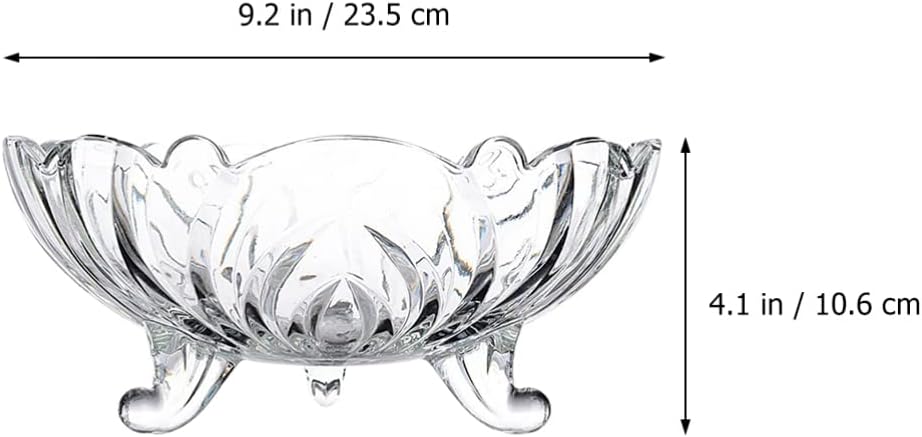 Angoily Glass Salad Bowl Glass Footed Dessert Bowl Vintage Flower Embossed Ice Cream Trifle Salad Candy Cake for Home Party Wedding 950ml Parfait - Image 8