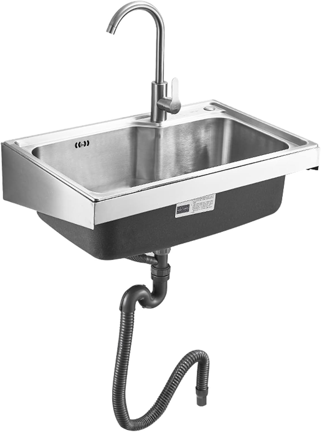 Vardeau Restaurant Kitchen Sink,Wall Mount Utility Sink with Faucet,304