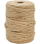Vivifying Natural Jute Twine, 165 Feet 4Ply 4mm Thick Jute Rope for Garden, Gifts, Crafts and Cli...