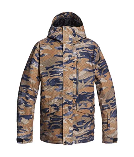 Quiksilver Mission Printed Snowboard Jacket Mens Sz L Military Olive GPS Paint