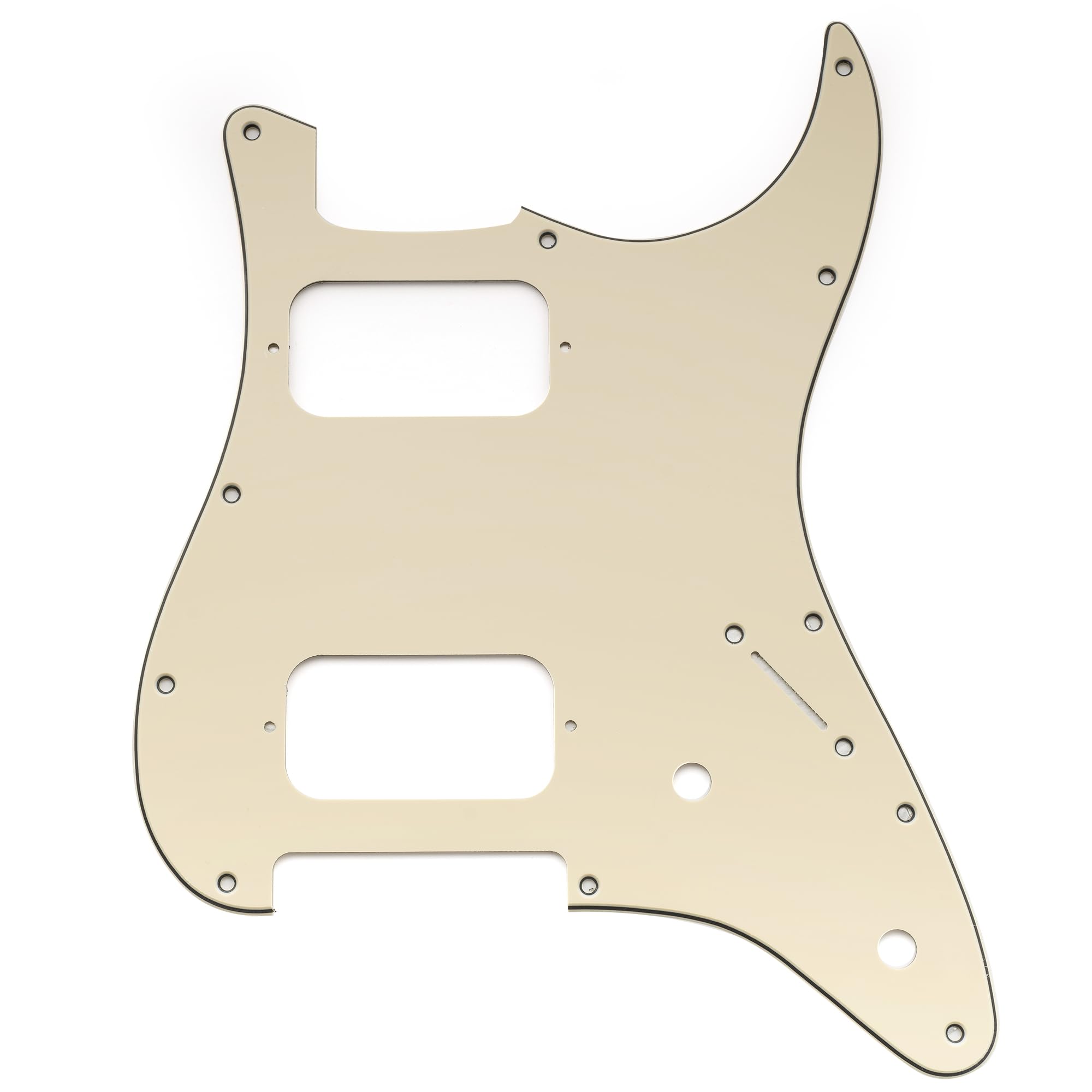 Musiclily Pro 11 Holes ST HH Guitar Pickguard with Round Corner Uncovered Humbucker 2-Pot Layout for Fender Squier Strat Style Electric Guitar