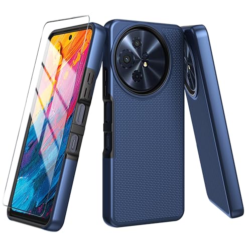 Mocotto for TCL 60 XE NXTPAPER 5G/TCL 50 XL 5G Case with Tempered Glass Screen Protector Dual Layer Heavy Duty Shockproof Protection (Blue)