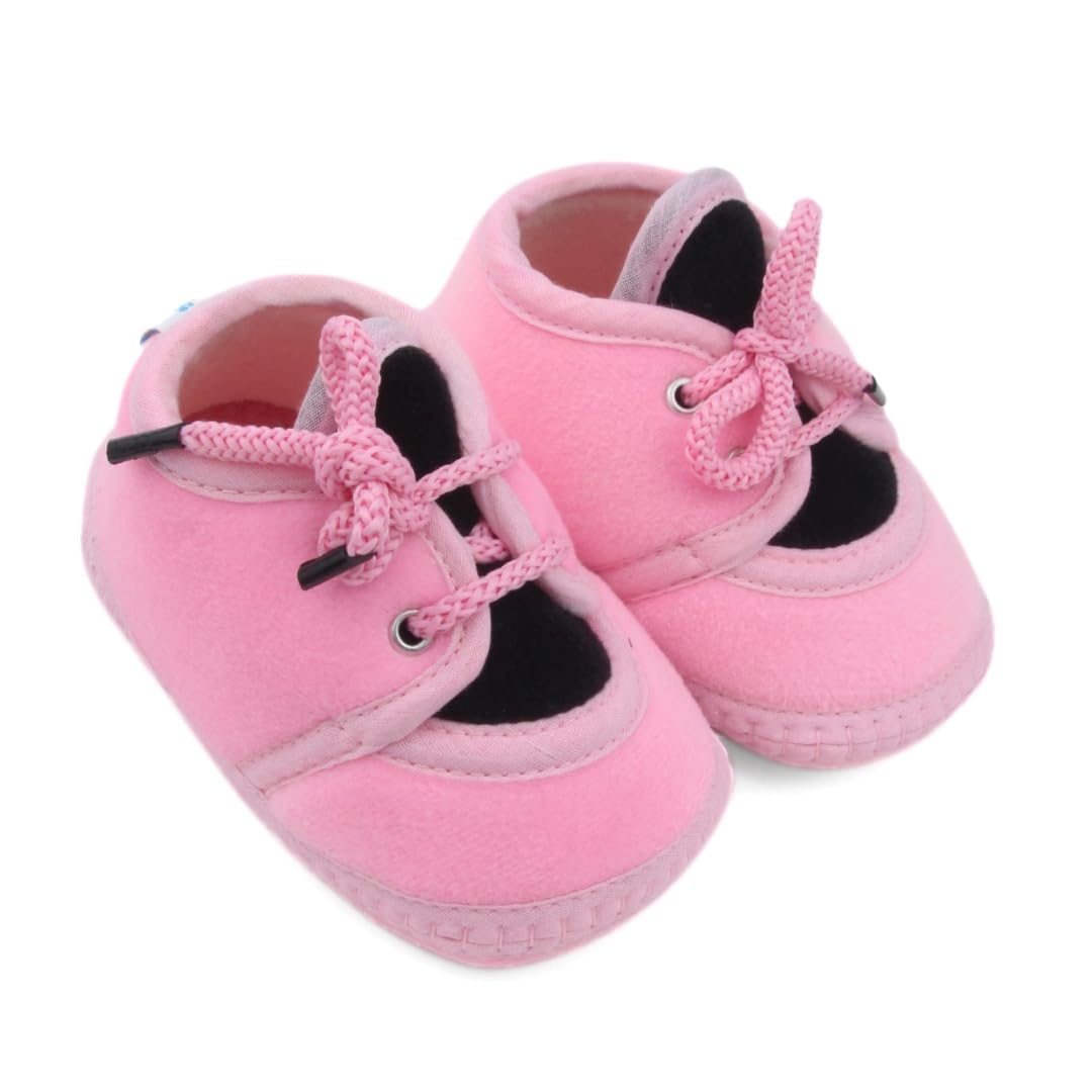 neska moda 6 To 12 Months Baby Boys & Baby Girls Cute Soft Velvet Pre-Walker Lace Booties -BT5221-picture-33