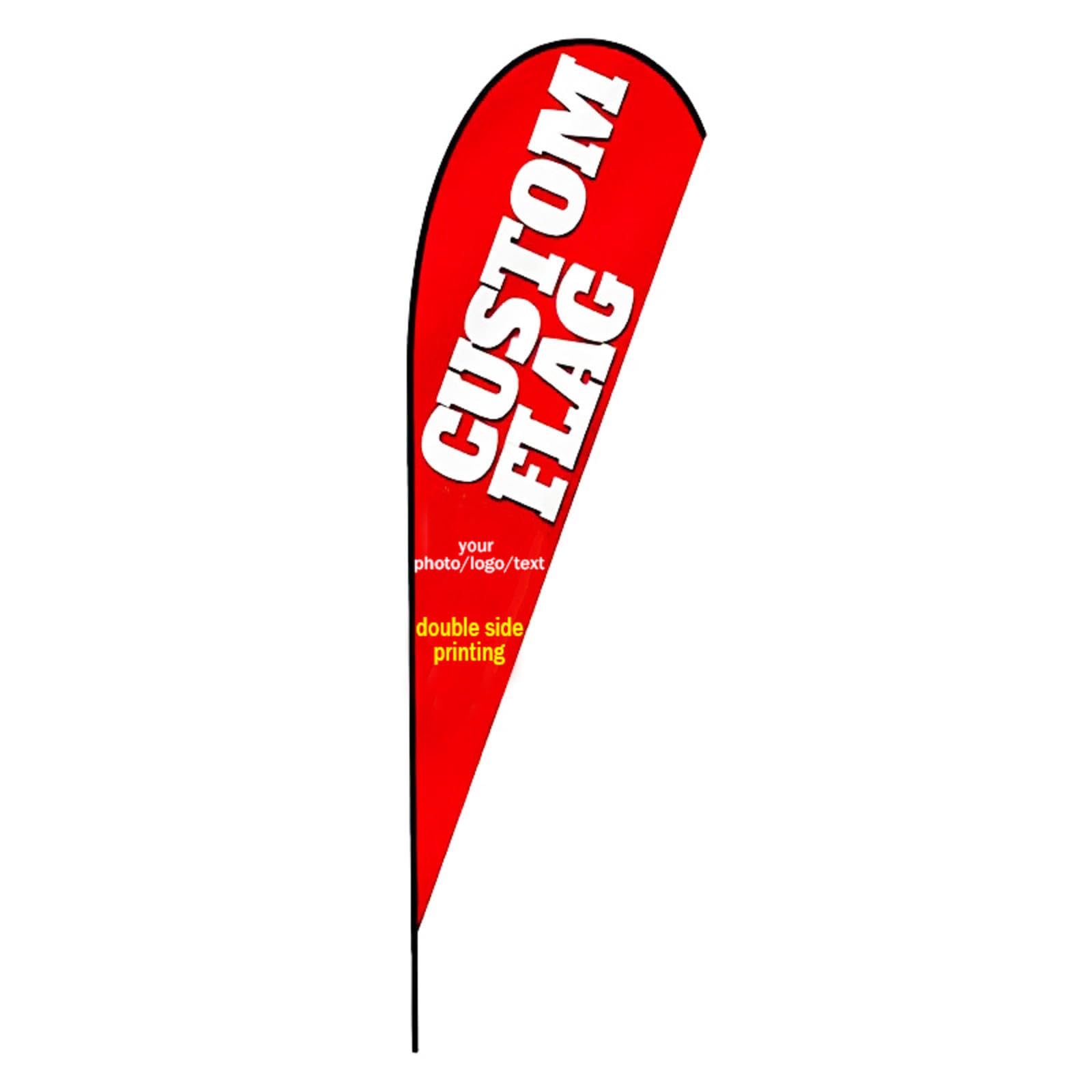 Drapeau en forme de larme imprimé 110x290cm pour publicité extérieure