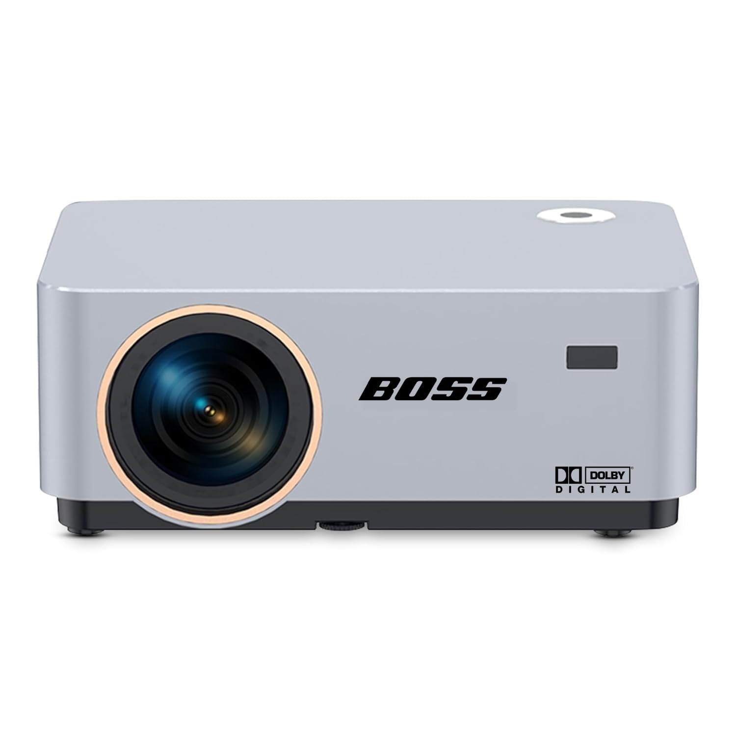boss projector 4k s7, 10500 lumens, smart android mini projector, 300 inch display, wi-fi, 16:9 aspect ratio, grey