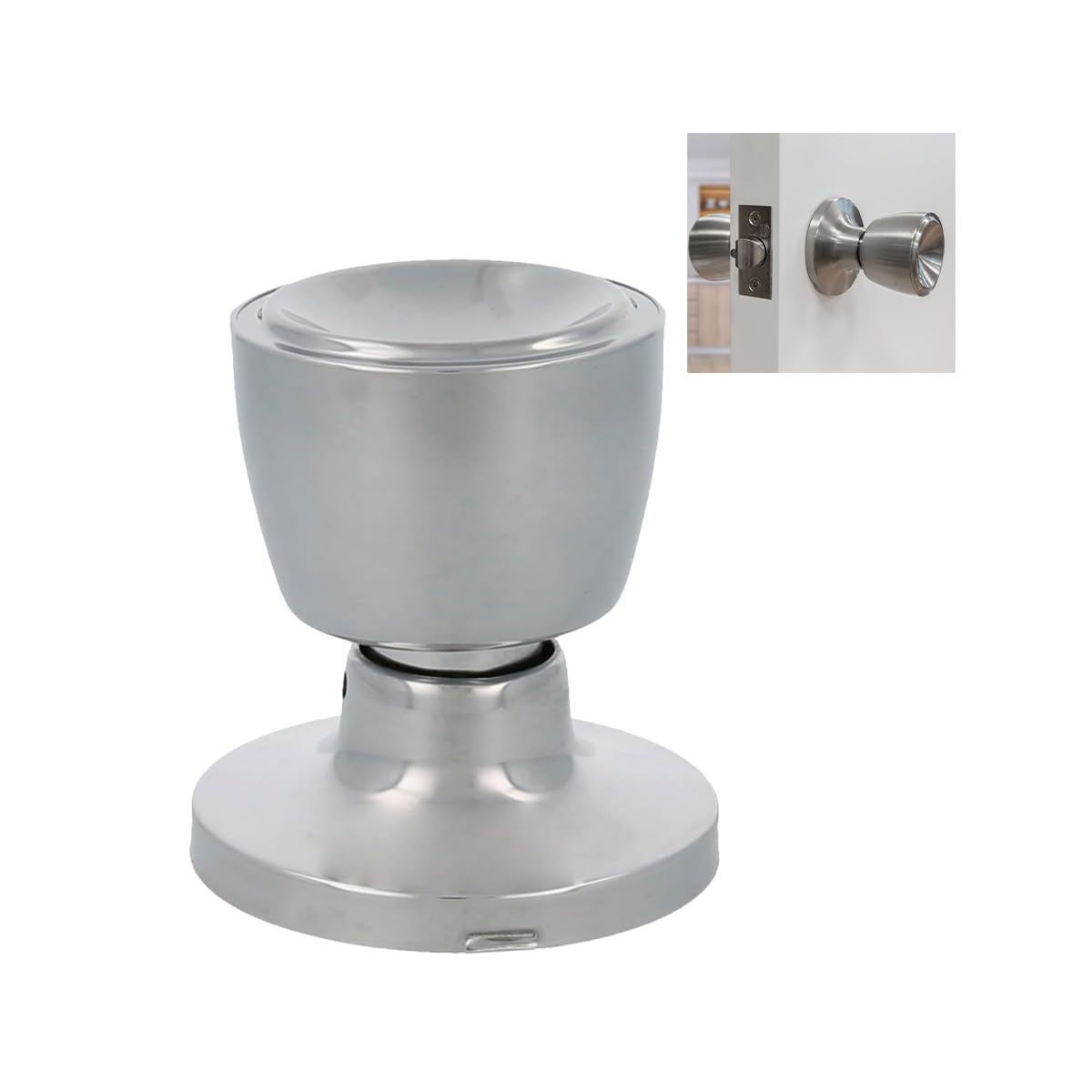 Amig Cromado Brillo - Passage Knob Model 601 | Double-Sided Handle For Interiors | Easy Installation | Multi-Purpose: Home And Office, Polished Chrome, Latch 60/70 Mm, Brass