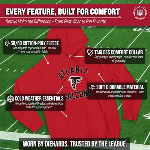 Image of Team Fan Apparel NFL Gameday Hoodie Pullover Sweatshirt for Men and Women | Officially licensed NFL Gameday fleece pullover - kangaroo pocket, ribbed cuffs, drawstring hood, unisex fit