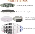 Calculateur de comptabilité de bureau avec 12-Digit Extra Large LCD Affichage, calculateur comptable pour gros boutons, batterie & Solar Dual Power Supply for Office Business Accueil Usage quotidien