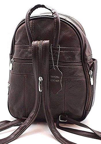 Leather Backpack Purse Mid Size & Convertible into single strap sling Bag or Backpack wearing Multiple Organizer Pockets Dark Brown4