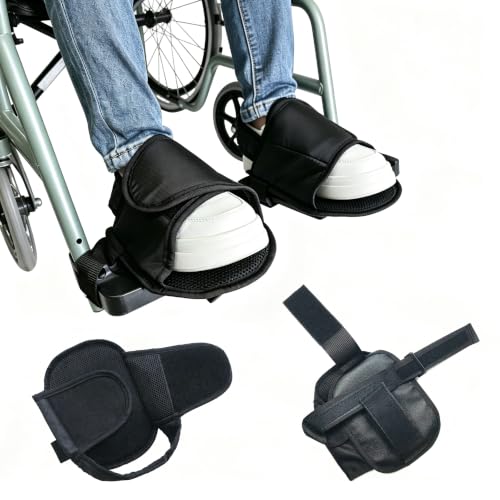 zapatos antideslizantes para silla ruedas con correas fijación ajustables, soporte seguridad para zapatos para evitar que los pies se deslicen de los pedales de silla de ruedas para personas mayores