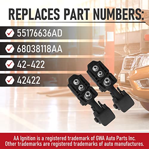 Image of Hood Latches Set of 2 - Replaces 55176636AD, 68038118AA, 42422 - Fits 1997, 1998, 1999, 2000, 2001, 2002, 2003, 2004, 2005, 2006 Jeep Wrangler TJ - Hold-Down Hook Latch Pair - Year Models 1997-2006