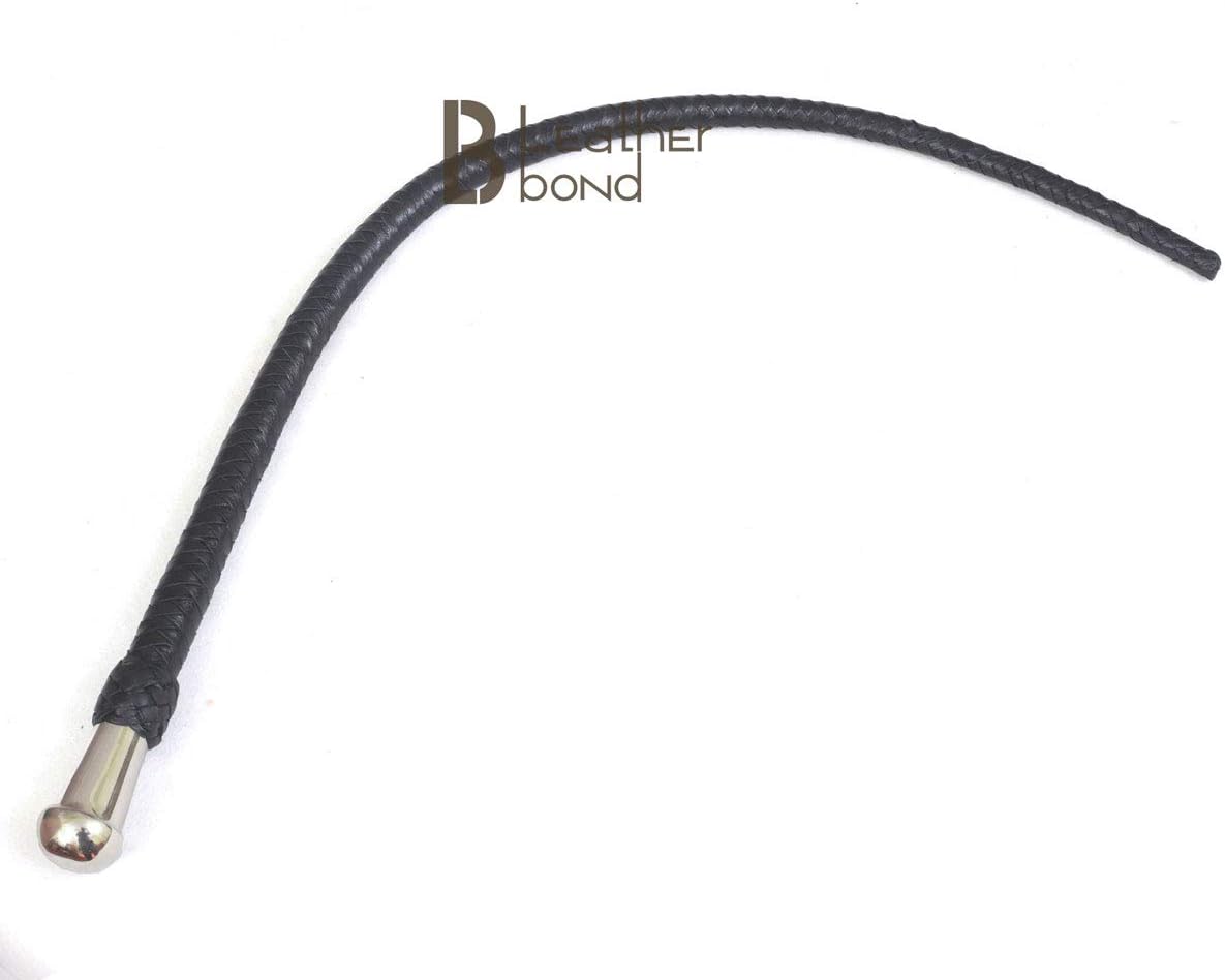 Bull Whip 2.6 Foot 8 Plaits Cow Hide Bullwhip Black Single Tail