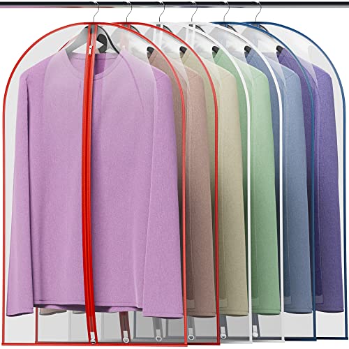 Hangerworld Lot de 6 Housses de Costume Transparentes à Coutures Tricolores