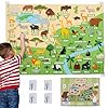 BONNYCO Jungla Animales 116 Figuras Fieltro Juguetes Montessori, Regalos para Niños 3 4 5 6 7 8 | Juegos Educativos Infantiles, Juguetes Sensoriales Autismo, Animales Selva, Cumpleaños, Navidad