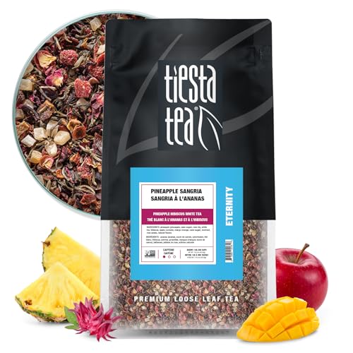 Image of Tiesta Tea Pineapple Sangria Loose Leaf Tea - Pineapple Hibiscus White Tea Blend | Premium Low-Caffeine Fruit Infusion | Hot or Iced | 16 oz Resealable Bulk Pouch | Makes Up to 200 Cups
