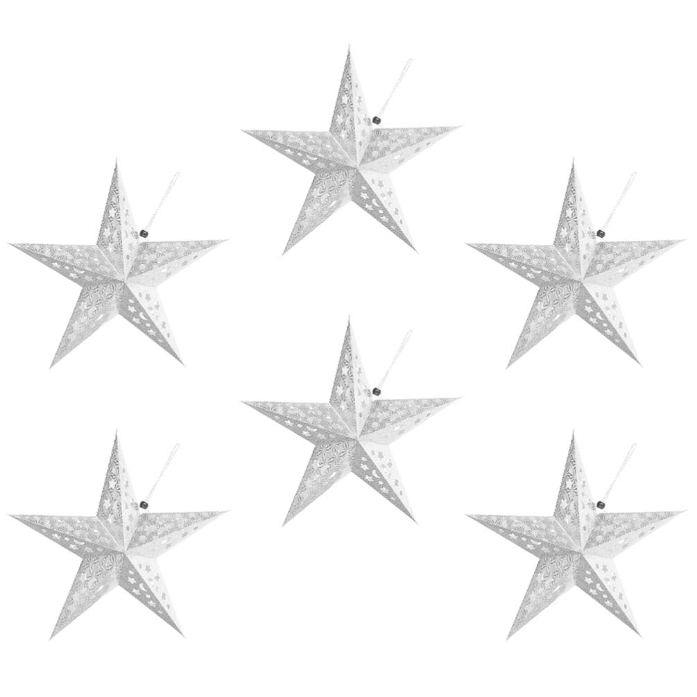 Lot De 6 Étoiles En Papier Doré 30 Cm - Déco Mariage, Noël, Anniversaire - Intérieur Et Extérieur