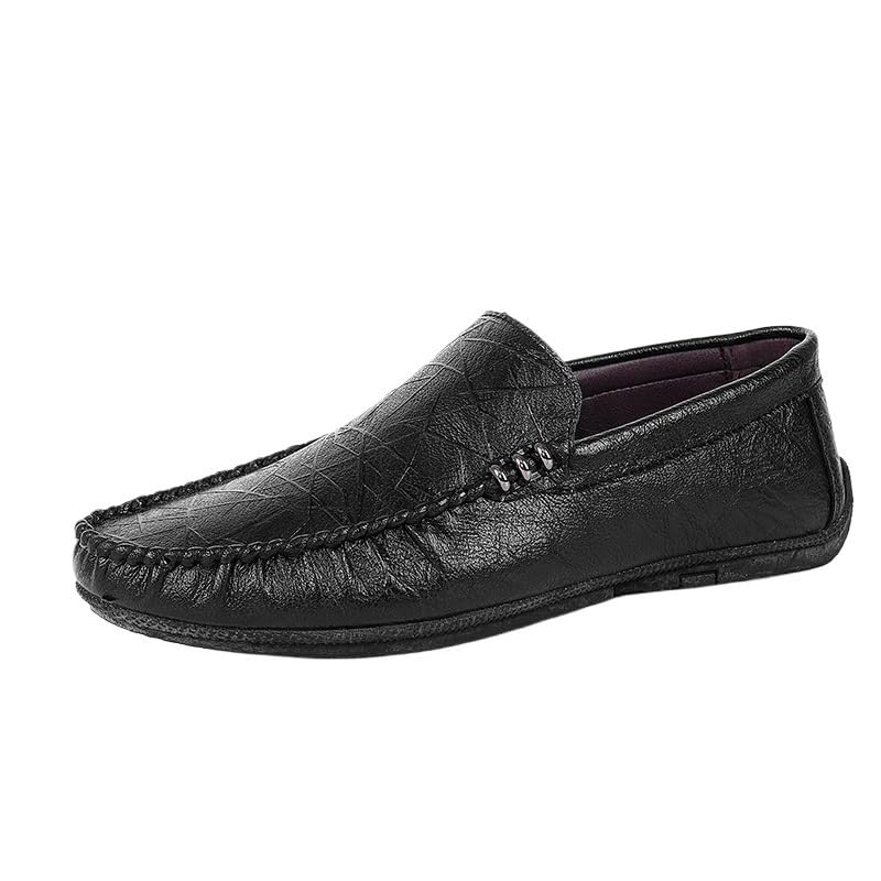 Men's Prom Loafers Shoes Vegan Leather Office Uniform Round Toe Solid Color Low Top Casual Slip-on
