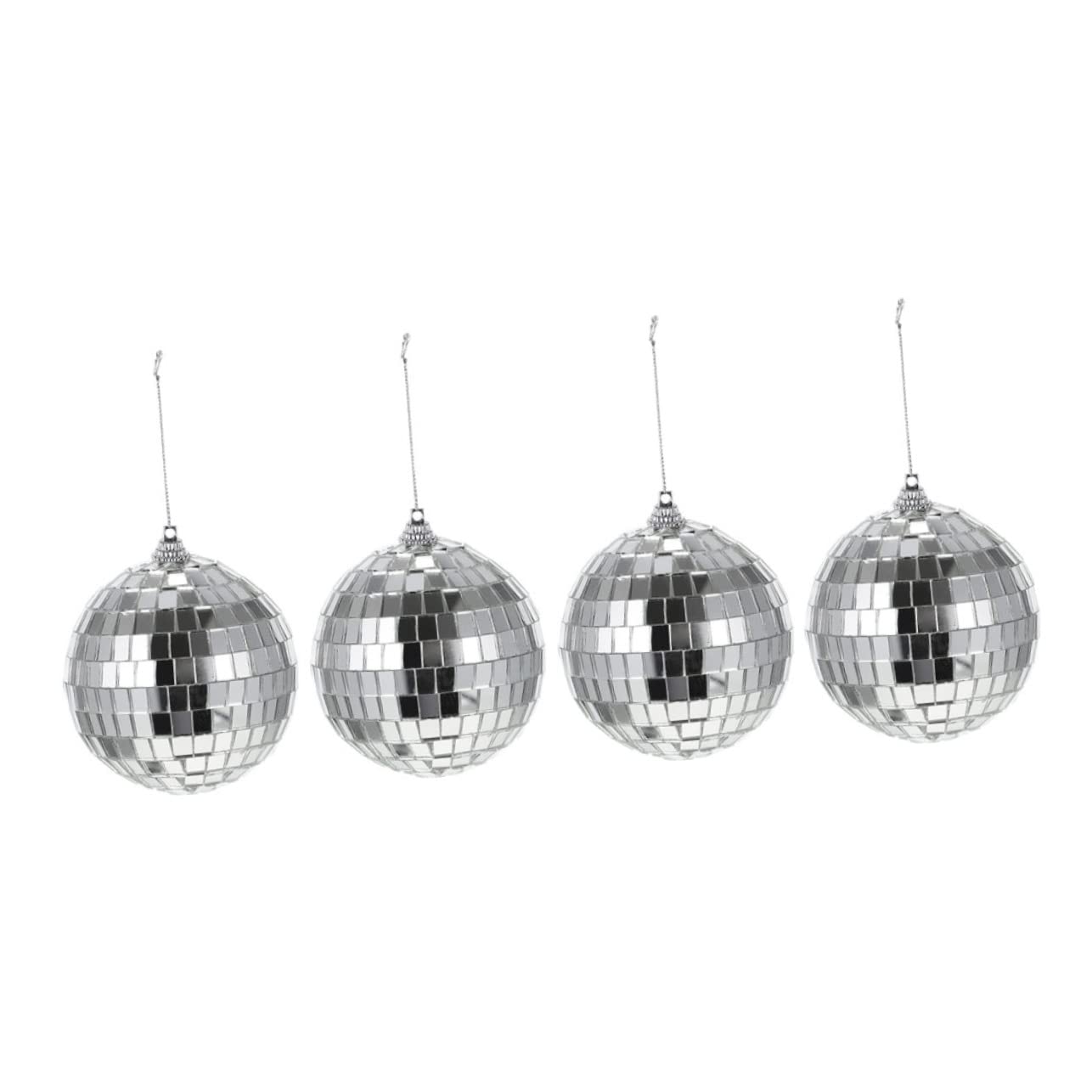 VOSAREA 4Pcs Disco Mirror Balls Reflective Spheres for Party Decorations Cake Decorating and Festive Events for Christmas and Year Celebrations