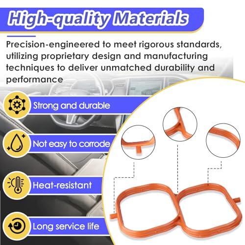 Image of 3 Pcs 037-4886 0374848 Intake Plenum Gasket for Lexus ES350 RX350 RX450H, 171760P020 Intake Plenum Gasket Set Compatible with 2006-2012 Toyota RAV4 Camry Highlander Venza Avalon Sienna