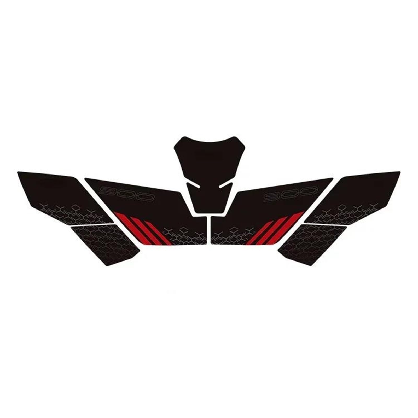 Decorative Sticker for Kawasaki Z900 Z 900 2022 Tank Pad Side Traction Sticker Protector Tankpad(Black- Silver)