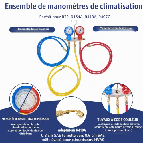 BACOENG Pompe a Vide Climatisation, Pompe à Vide pour Frigoriste, pour Climatisation Domestique, Compatible avec R32 R410A R407C – vue 5