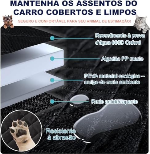 Capa Protetora Carro Pet Impermeável Assento Banco Traseiro Capa Carro Cachorro Carro Antiderrapante