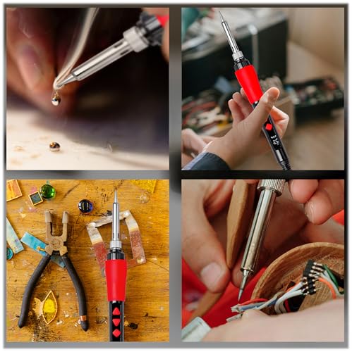 Soldering Iron Kit, 60W LED Display Digital Solder Pen, 5 Replaceable Tips, 21-in-1 Fast Heating with Solder Wire, Stand, Desoldering Pump, for Electronics Repair Hobby DIY 120V US Plug from Plusivo - Image 6