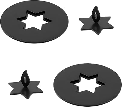 2pcs Black Star Candle Jar Topper, 3.15", Round, Stainless Steel