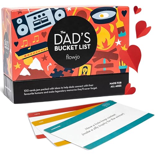 Product Image of the Flowjo Dad Bucket List – Fun and Exciting Family Games for Everyone – Unique Card Games for Dads and Kids – Great Dad Birthday Gift for Fathers Who Have Everything – 100 Cards