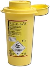 Henry Schein - Cannula Drop Container (0.5 Litres) for Syringes, Needles & Scalpels, Sturdy Safety Box with Twist-off Device, Round, Yellow