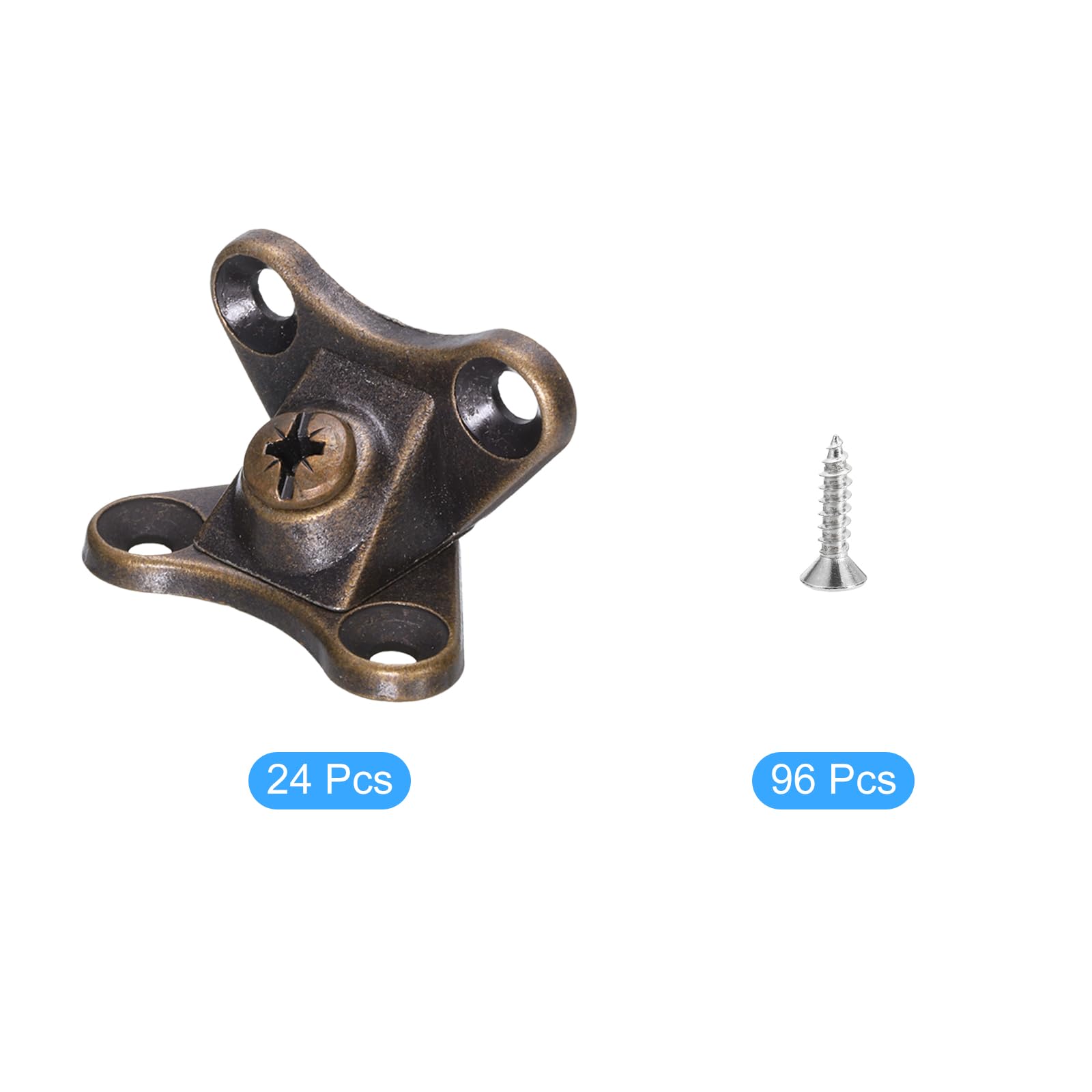 uxcell 24Pcs Removable Corner Brace, Metal Butterfly L Brackets Right Angle Support with Screws for Shelves Cabinets - Image 3