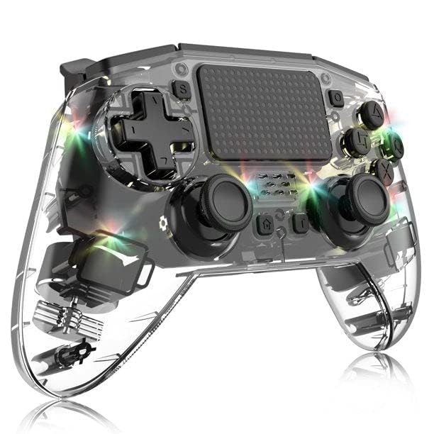 TCOS TECH PS4 Controller Compatible with PS4/PS4 Pro/PS4 Slim, Wireless Controller with Built-in Speaker, LED Light, 6-Axis Gyro Sensor, Turbo Button, Double Vibration, Headset Jack - Transparent (B0CGDXYL5D) Amazon Price History, Amazon Price Tracker