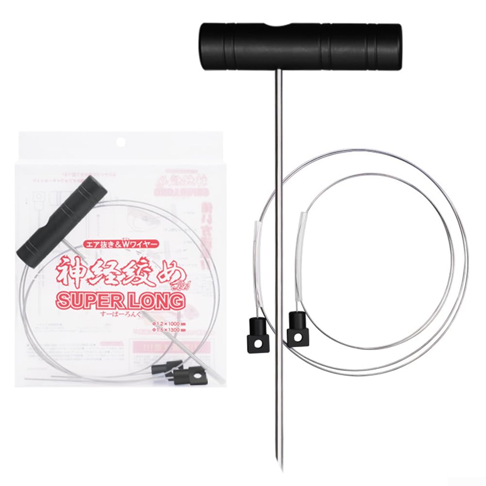 Ikejime - Kit da pesca con fili in acciaio inox per pesci di mare grandi, set di attrezzi per preservare la freschezza e la qualità della carne, include ago cavo e filo lungo per tonno e sgombro (nero