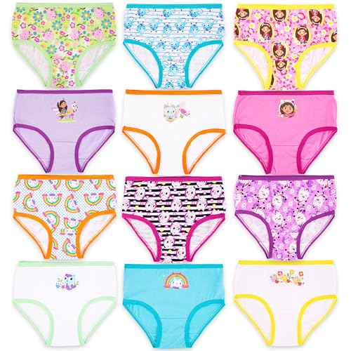 DreamWorks Gabby's Dollhouse Girls' 12-PK of 100% Cotton Panties in Advent Box Makes Holidays & Potty Training Fun, Sizes 2/3T, 4T & 5T, 12-Pack