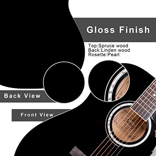 Image of JUAREZ Arpeggio JRA41SP-BK 104.14 cm (41 Inch) Acoustic Guitar Kit, Spruce Top, Black