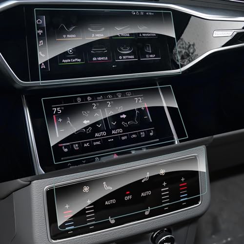 BSTW Compatibile con Audi A6 C8 A7 4G 2018-2025 & Audi Q7 4M Q8 2020-2025 Pellicola Protettiva 10,1 Pollici Top Display Navigazione Protezione Schermo in Vetro Temperato 9H Antigraffio