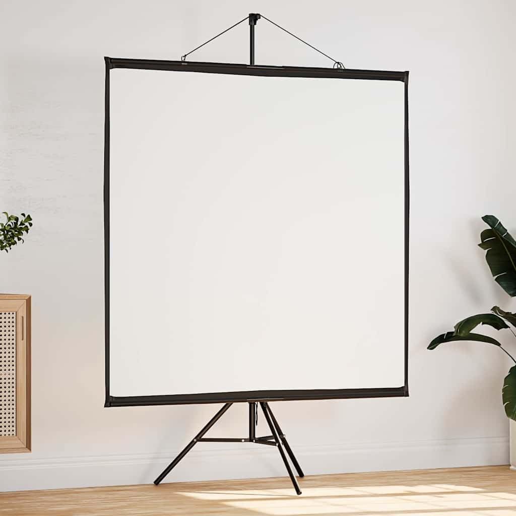 Schermo per proiettore con treppiede, 81 pollici, 1:1, per home theater, ufficio e lezioni, schermo portatile per immagini nitide, panno bianco opaco
