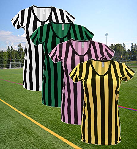 Womens V-Neck Referee Shirt + Whistle + Hat Halloween Ref Costume Bars or Events