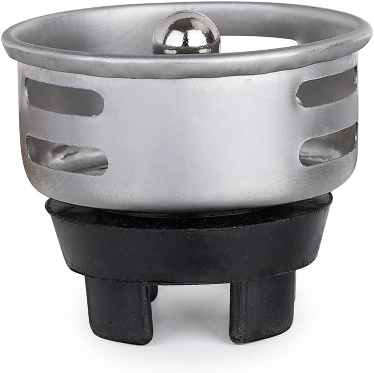 (3 Pack) Small Basket Strainer for 2" Sink Drain, Bar/RV Sink Strainer Replacement, Stainless Steel Construction with Chrome Finish (TINY strainer, holds water but NOT watertight)